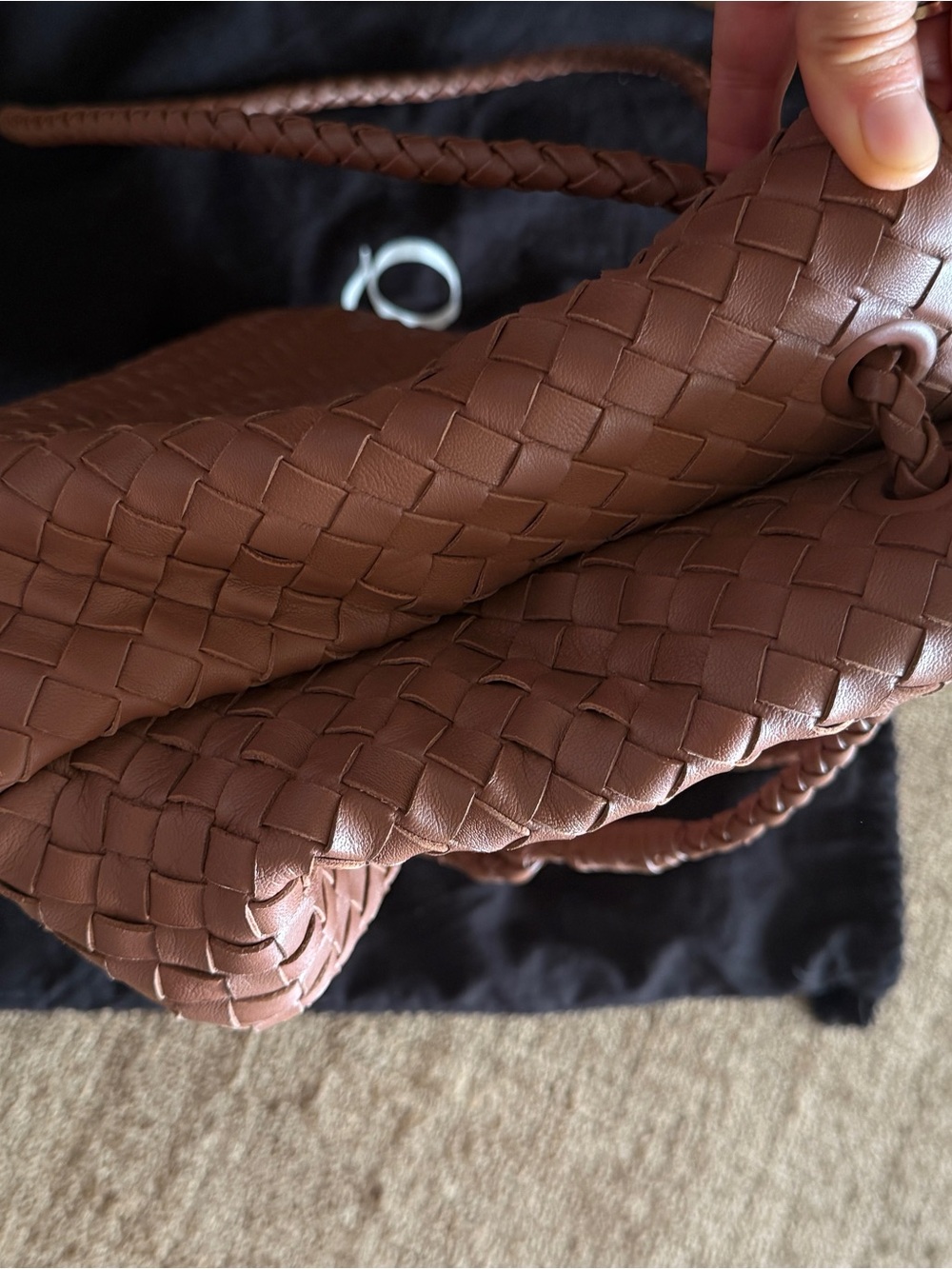 Quince Braided Tote in Dusty Rose Brown - Picture 6 of 9